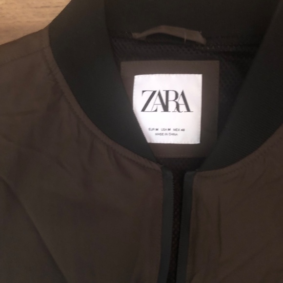 Zara Zip Up Women’s front Bomber Jacket Olive Green size M - Picture 2 of 2